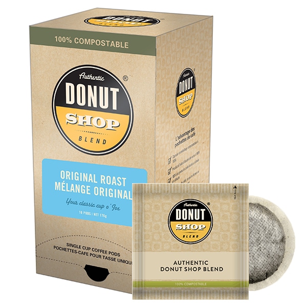 Authentic Donut Shop Blend Donut Shop Original Roast, Soft Coffee Pods